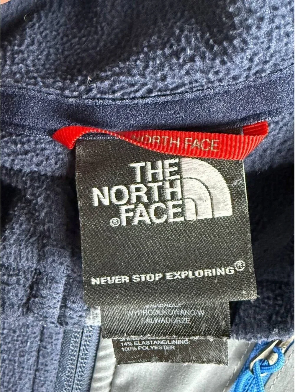 The North Face FlashDry 1/4 Zip Fleece Pullover Mens Large Blue Gray Jacket